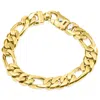 Pompeii3 Men's Classic Figaro 14k Solid Yellow Gold 55.7 Grams 9.5mm Link Bracelet 9" In Multi