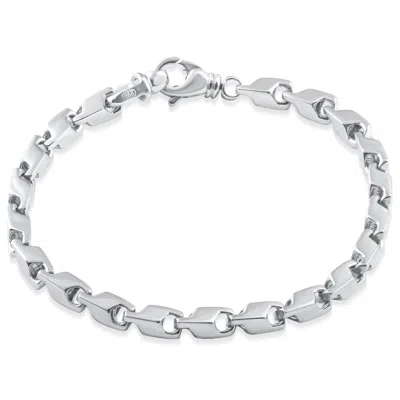 Pompeii3 Men's Classic Solid Seed 14k Gold (29grams) Or Platinum (47gram) 4mm Bracelet 8" In Silver
