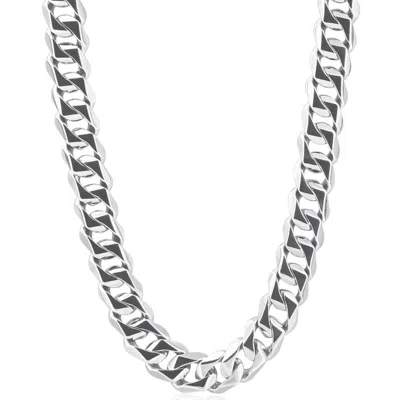 Pompeii3 Men's Cuban 14k Gold (179gram) Or Platinum (302gram) 13.5mm Link Chain Necklace 24" In Silver