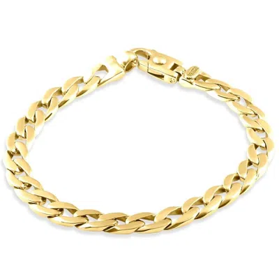 Pompeii3 Men's Cuban 14k Gold (32gram) Or Platinum (52gram) 8mm Link Bracelet 8.25" In Silver