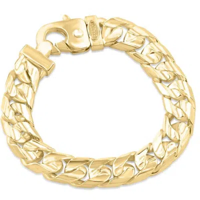Pompeii3 Men's Cuban 14k Gold (97gram) Or Platinum (182gram) 12.5mm Link Bracelet 8.5" In Brown