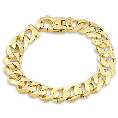 Pompeii3 Men's Cuban Flat Link 14k Yellow Gold 80gram 12.5mm Link Bracelet 8.5" In Multi