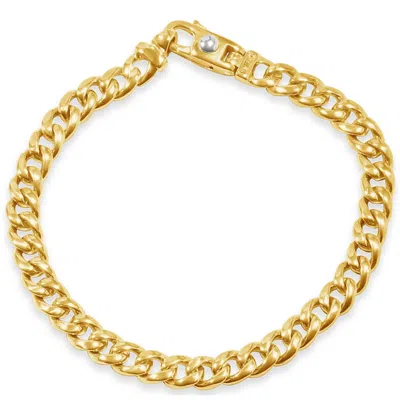 Pompeii3 Men's Cuban Link 14k Gold (30gram) Or Platinum (49gram) 7mm Bracelet 8.5" In Silver