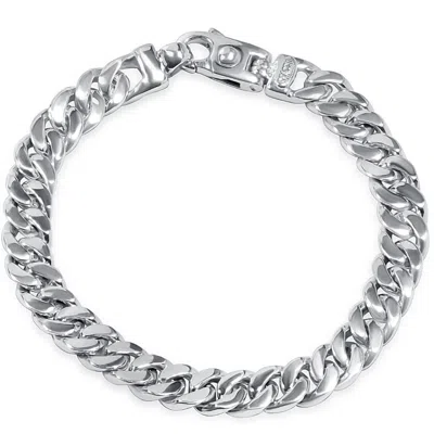 Pompeii3 Men's Cuban Link 14k Gold (46gram) Or Platinum (74gram) 9mm Bracelet 8.5" In Silver