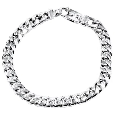 Pompeii3 Men's Cuban Link 14k Gold (59gram) Or Platinum (95gram) 9mm Bracelet 8.5" In Silver