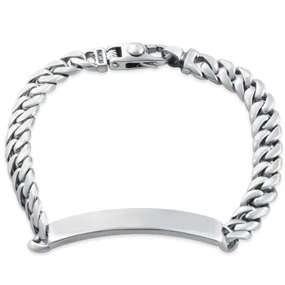 Pompeii3 Men's Cuffed Link 14k Gold (49gram) Or Platinum (79gram) 8-10mm Bracelet 8.5" In Silver
