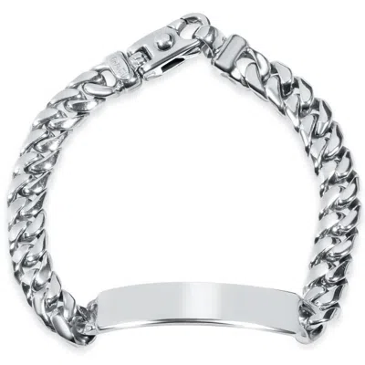 Pompeii3 Men's Cuffed Link 14k Gold (86gram) Or Platinum (138gram) 10-13mm Bracelet 8.5" In Silver
