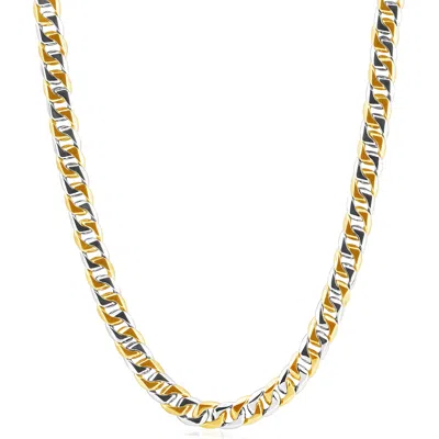 Pompeii3 Men's Curb 14k Gold (48gram) Or Platinum (90gram) 7.5mm Link Chain Necklace 20" In Silver
