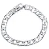 Pompeii3 Men's Curb Link 14k Gold (26gram) Or Platinum (43gram) 8.5mm Bracelet 8.5" In Silver