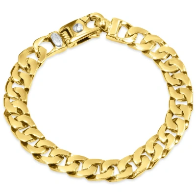 Pompeii3 Men's Curb Link 14k Gold (42gram) Or Platinum (67gram) 7.5mm Bracelet 8.5" In Silver