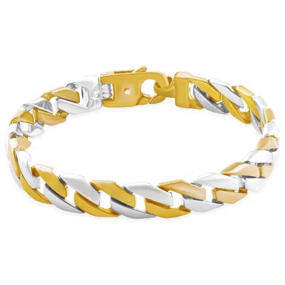 Pompeii3 Men's Curb Link 14k Gold (46gram) Or Platinum (74gram) 10mm Bracelet 8.25" In Silver