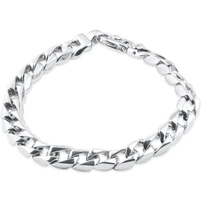 Pompeii3 Men's Curb Link 14k Gold (46gram) Or Platinum (74gram) 9.5mm Bracelet 8" In Silver