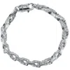 Shop Pompeii3 Men's Designed 14k Gold (45gram) Or Platinum (73gram) Link Bracelet 8.5" In Silver
