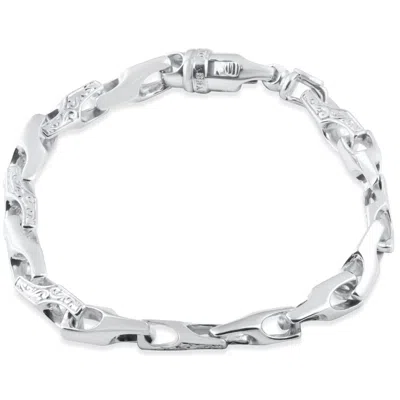 Pompeii3 Men's Designed 14k Gold (55gram) Or Platinum (88gram) Link Bracelet 8.5" In Silver