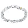 Pompeii3 Men's Designed Link 14k Gold (62gram) Or Platinum (100gram) 10.5mm Bracelet 8.25 In Silver