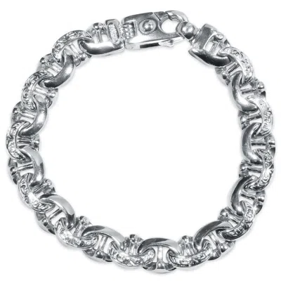 Pompeii3 Men's Designed Link 14k Gold (62gram) Or Platinum (100gram) 10.5mm Bracelet 8.25 In Silver