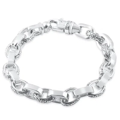 Pompeii3 Men's Designed Link 14k Gold (63gram) Or Platinum (118gram) 11mm Bracelet 8.5" In Multi
