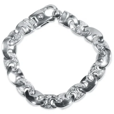 Pompeii3 Men's Designed Link 14k Gold (63gram) Or Platinum (118gram) 11mm Bracelet 8.75" In Silver