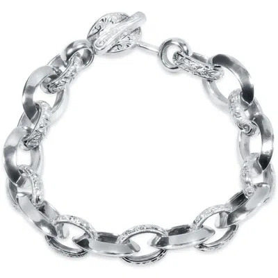 Pompeii3 Men's Designed Link 14k Gold (64gram) Or Platinum (103gram) 13.5mm Bracelet 8.5" In Multi