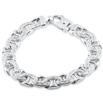 Pompeii3 Men's Designed Link 14k Gold (75gram) Or Platinum (121gram) 12.5mm Bracelet 8.5" In Multi