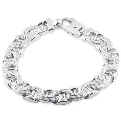 Pompeii3 Men's Designed Link 14k Gold (75gram) Or Platinum (121gram) 12.5mm Bracelet 8.5" In Metallic