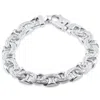 Pompeii3 Men's Designed Link 14k Gold (75gram) Or Platinum (121gram) 12.5mm Bracelet 8.5" In Silver