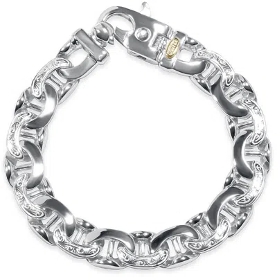 Pompeii3 Men's Designed Link 14k Gold (75gram) Or Platinum (121gram) 12.5mm Bracelet 8.5" In Silver
