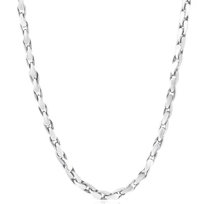 Pompeii3 Men's Designer Box 14k Gold (71gram) Or Platinum (133gram) 5mm Link Chain Necklace 24" In Metallic
