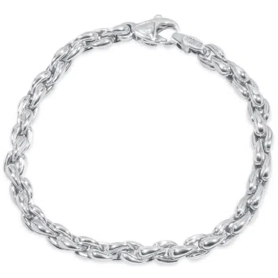 Pompeii3 Men's Designer Cable Link 14k Gold (38gram) Or Platinum (61gram) 6.5mm Bracelet 8.5" In Gray