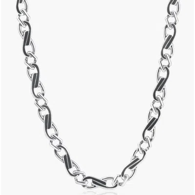 Pompeii3 Men's Designer Figaro 14k Gold (62gram) Or Platinum (116gram) 8mm Link Chain Necklace 22" In Gray