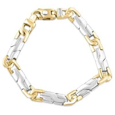Pompeii3 Men's Designer Figaro Link 14k Gold (39gram) Or Platinum (64gram) 8.5mm Link Bracelet 8.5" In Multi