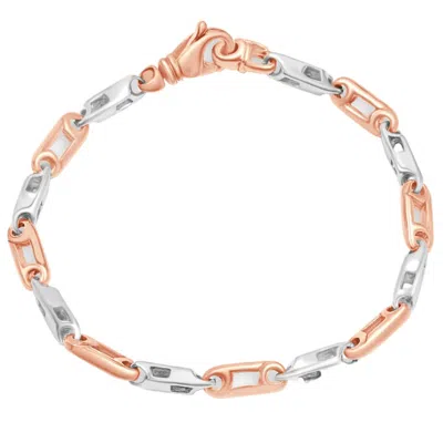 Pompeii3 Men's Designer Link 14k Gold (22gram) Or Platinum (53gram) 4.5-5mm Bracelet 8.5" In Multi