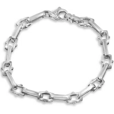Pompeii3 Men's Designer Link 14k Gold (24gram) Or Platinum (39gram) 9mm Bracelet 8.5" In Silver
