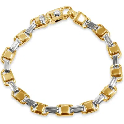 Pompeii3 Men's Designer Link 14k Gold (32gram) Or Platinum (52gram) 3.5-8mm Bracelet 8.5" In Multi