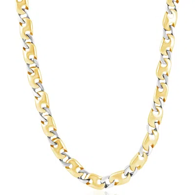 Pompeii3 Men's Designer Mariner & Curb 14k Gold (51gram) Or Platinum (95gram) 7mm Link Chain Necklace 20" In Purple