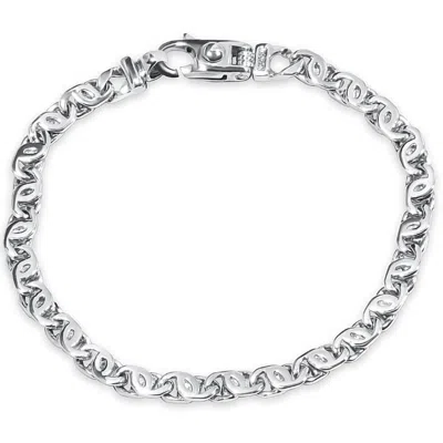 Pompeii3 Men's Designer Mariner Link 14k Gold (18gram) Or Platinum (30gram) 5.5mm Bracelet 8.25" In Brown