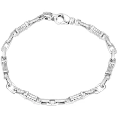 Pompeii3 Men's Designer Round Link 14k Gold (19gram) Or Platinum (30gram) 5mm Bracelet 8.5" In Silver
