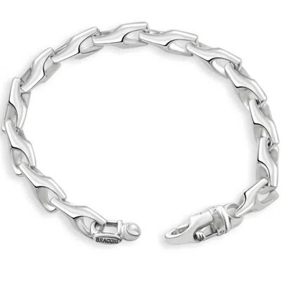 Pompeii3 Men's Designer Seed Link 14k Gold (45gram) Or Platinum (73gram) Bracelet 8.5" In Silver