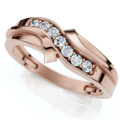 Pompeii3 Men's Diamond Curve Polished Wedding Ring Lab Grown 10k Gold