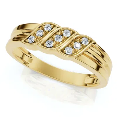 Pompeii3 Men's Diamond Ring 14k Gold Wedding Ring 9-stone Lab Grown In Multi