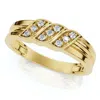 Pompeii3 Men's Diamond Ring 14k Gold Wedding Ring 9-stone Lab Grown In Silver