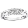 Pompeii3 Men's Diamond Wedding Ring 10k White Gold High Polished Band In Silver