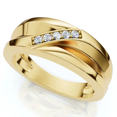 Pompeii3 Men's Diamond Wedding Ring Lab Grown 10k Gold In Silver