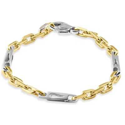 Pompeii3 Men's Figaro 14k Gold (25gram) Or Platinum (41gram) 5mm Link Bracelet 8.5"