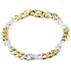 Pompeii3 Men's Figaro 14k Gold (31gram) Or Platinum (50gram) 8mm Link Bracelet 8.5" In Multi