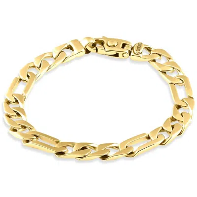 Pompeii3 Men's Figaro 14k Gold (33gram) Or Platinum (54gram) 8.5mm Link Bracelet 8.25" In Multi