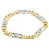 Pompeii3 Men's Figaro 14k Gold (62gram) Or Platinum (99gram) 9mm Link Bracelet 8.75" In Silver