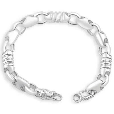 Pompeii3 Men's Figaro 14k Gold (92gram) Or Platinum (172gram) 10.5mm Link Bracelet 9" In Silver