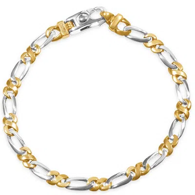 Pompeii3 Men's Figaro Link 14k Gold (14gram) Or Platinum (23gram) 5.5mm Bracelet 8.5" In Multi
