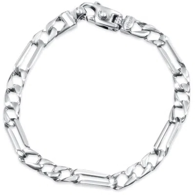 Pompeii3 Men's Figaro Link 14k Gold (18gram) Or Platinum (32gram) 6.5mm Bracelet 8.5" In Multi